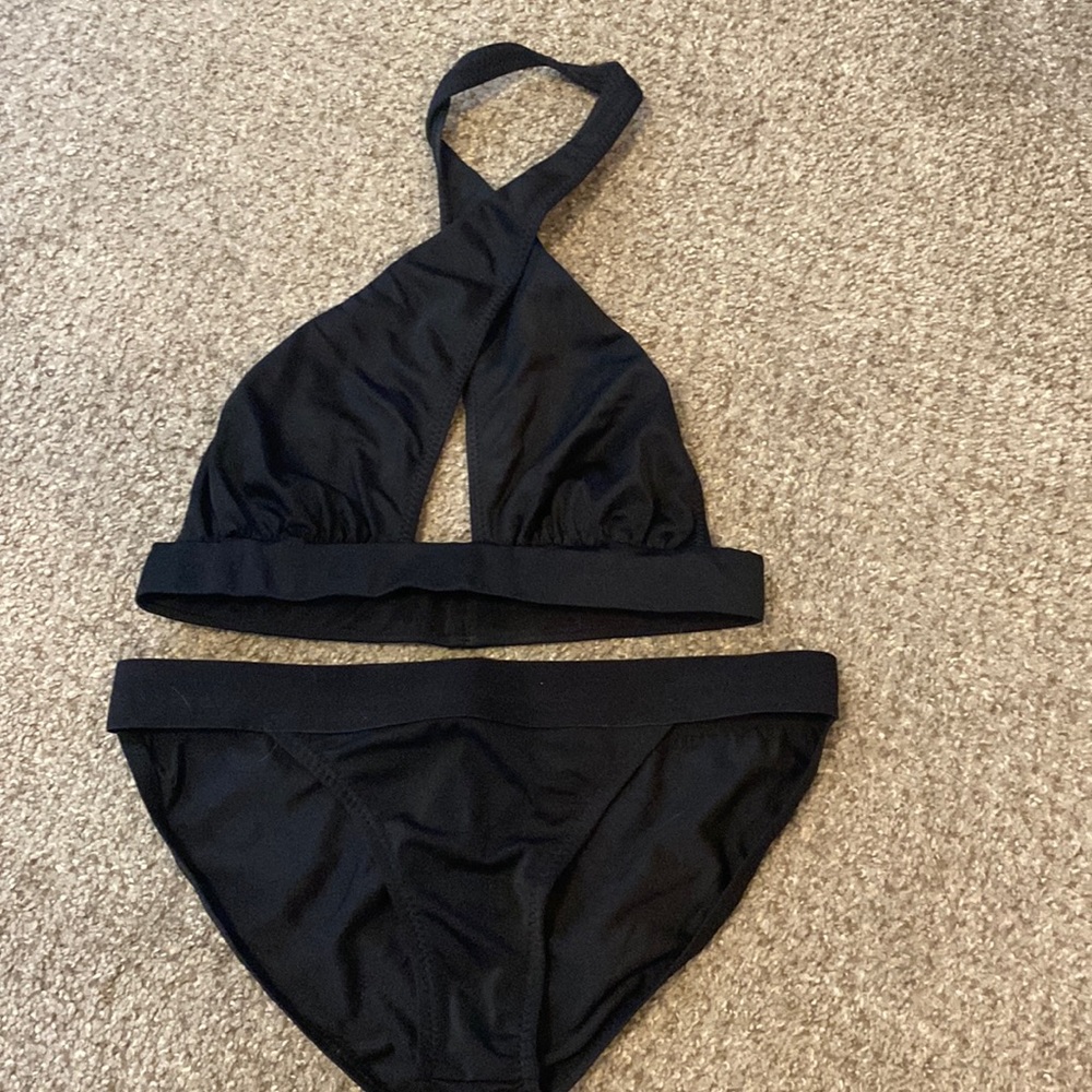 Norma Kamali 2 piece halter top bikini.